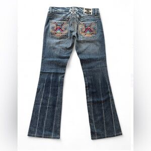 Peace for People Designer Boot Cut Jeans Hand Crafted,Embroidered made in LA